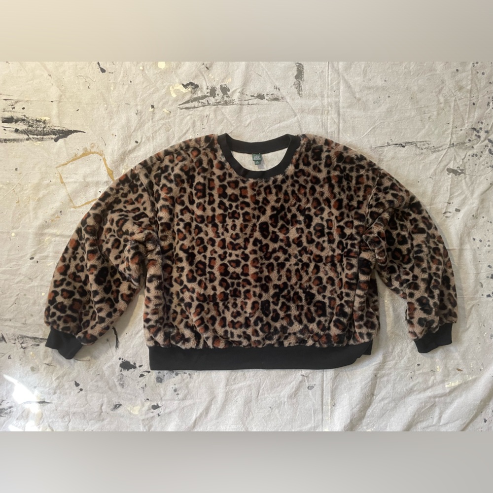 Wild Fable Kids leopard Print Fleece sweater